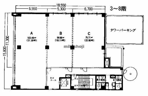 中区その他のカミヤビル 平面1