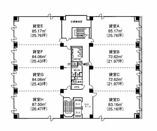松本市全域の松本本町第一生命ビルディング 平面1