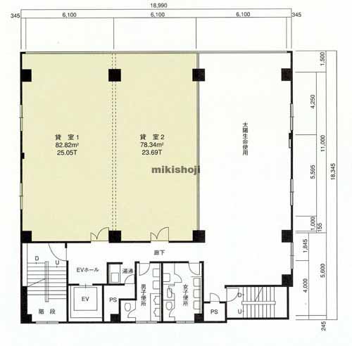 豊橋市全域の太陽生命豊橋ビル 平面1