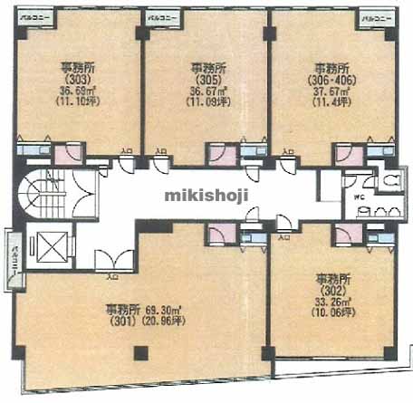 東桜・泉・葵のアバンテージ葵ビル 平面1