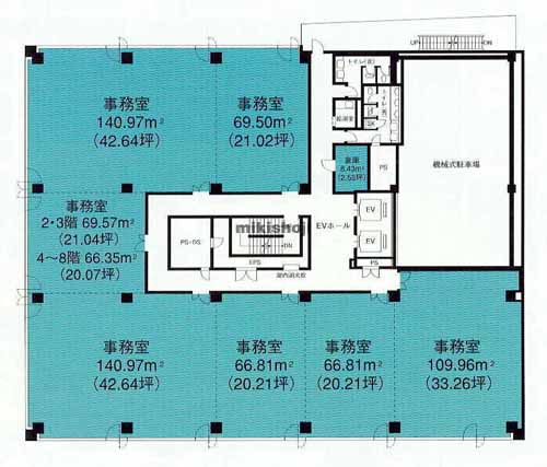浜松市全域のＭＩテラス浜松(旧:浜松シティビル) 平面1