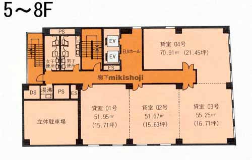 浜松市全域の出雲殿互助会連尺ビル(旧:浜松連尺ビル) 平面1