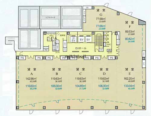 浜松市全域の遠鉄田町ビル 平面1