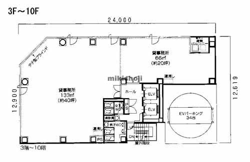 三晃丸の内ビル 平面1