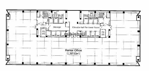 中央区他のクリスタルタワー 平面1