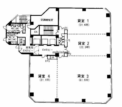 西区他の四ツ橋ＫＦビル 平面1