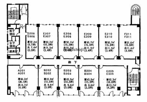 東大阪市のワイエム八戸ノ里 平面1