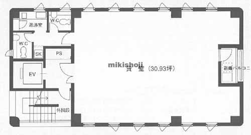 堺市のザ・ウエスト宿院壱番館 平面1