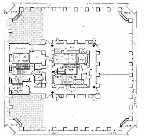 港区のプリオタワー 平面1