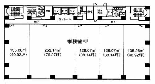 三宮町・明石町・江戸町・京橋・海岸通の三宮第一生命ビルディング 平面1