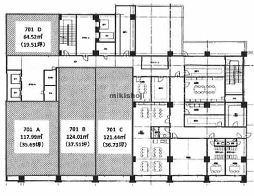 尼崎市のフェスタ立花北館 平面1