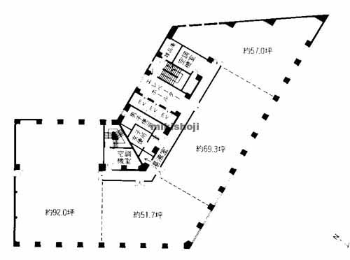 渡辺通・春吉の福岡小学館ビル 平面1
