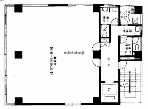 赤坂・大名・舞鶴の福岡ＤＫビル 平面1