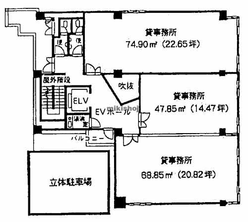 薬院・今泉・警固のノイラ天神ビル 平面1
