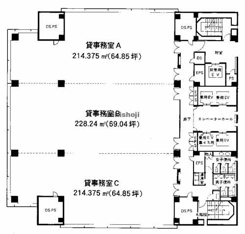 紙屋町地区のシシンヨービル 平面1