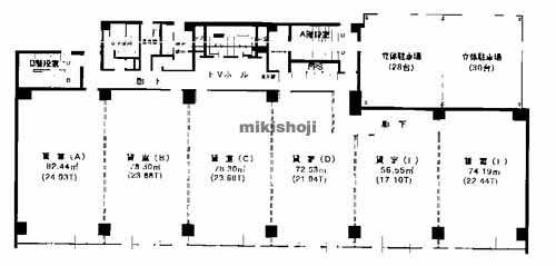 天神のメットライフ天神リバーフロントビル 平面1