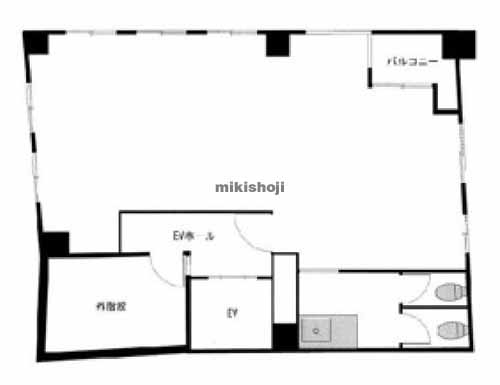 日本橋人形町・堀留町・小舟町・富沢町の浜町アクセスⅡビル 平面1